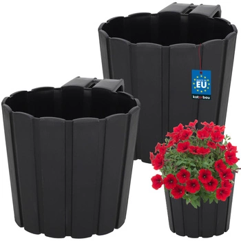 Doniczka balkonowa balkonowa biała na balustradę 200 MM Zestaw 2 szt.