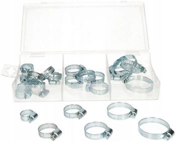 Obejmy skręcane do rur węży opaski metalowe zaciskowe - 26 szt.