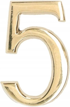 Cyfra numer domu "5" na drzwi 3d 5cm mosiądz