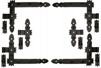 Zawias pasowy kątowy 400 garażowy narożny do okiennic - Kolor czarny