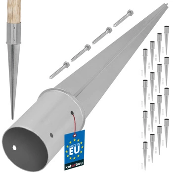 Podstawa słupa okrągła wbijana fi 100 mm zestaw 16 szt.