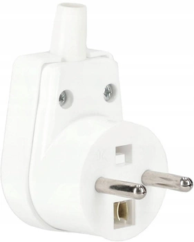 Wtyczka kątowa rozbieralna uziemienie wtyk 16a - Kolor biały