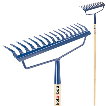 Grabie metalowe wzmocnione 16-zębne z drewnianym trzonem 164 cm