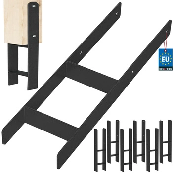 Podstawa słupa h do wmurowania stalowa ocynk czarna 160 mm zestaw 6 szt.