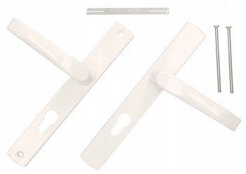 Klamka drzwiowa biała długi szyld drzwi 72 wkład - Kolor biały