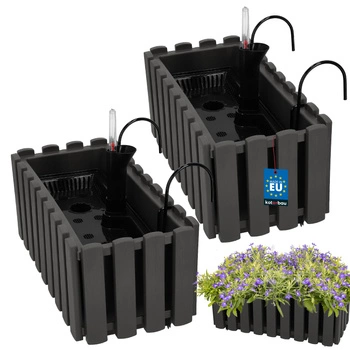 Doniczka balkonowa balkonowa szara na balustradę 400 MM Zestaw 2 SZT