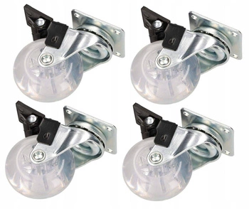 Kółko obrotowe meblowe 50 mm z hamulcem zestaw 4 szt.