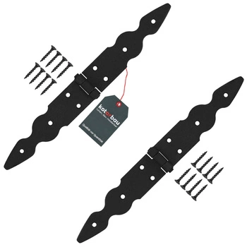 Zawias ozdobny do okiennic drzwi altan skrzyń 150x150x35 mm zestaw 2 szt. - Kolor czarny