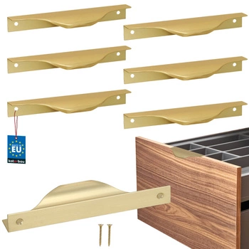 Uchwyt meblowy krawędziowy nowoczesny aluminium złoty mat 128 mm zestaw 6 szt.