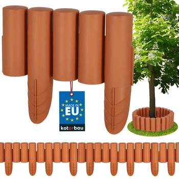 Płotek ogrodowy płot plastikowy wbijany terakota 2,4 m