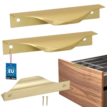 Uchwyt meblowy krawędziowy nowoczesny aluminium złoty mat 96 mm zestaw 2 szt.