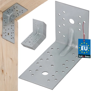 Kątownik ciesielski łącznik przetłoczenie stal 100x150x80 mm zestaw 12 szt.