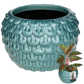 Osłonka ceramiczna turkusowa ⌀ 17 cm