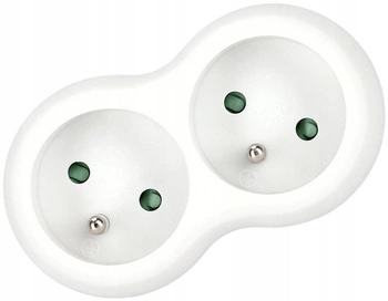 Rozgałęźnik sieciowy 2 gniazda złodziejka z uziemieniem