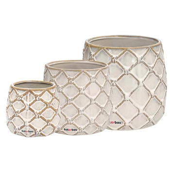 Doniczka ceramiczna ananas zestaw 3 szt.