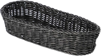 Koszyczek koszyk pleciony taca pojemnik na sztućce czarny