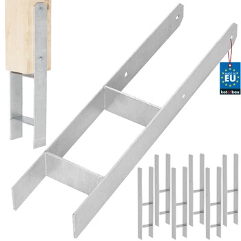 Podstawa słupa h do wmurowania stalowa ocynk srebrna 120 mm zestaw 6 szt.