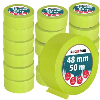 Taśma malarska papierowa neon 48 mm 50 m zestaw 24 szt.