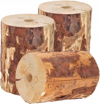 Świeca ogrodowa pochodnia na komary drewniany pień - zestaw 3 szt.