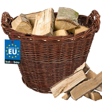 Kosz drewno doniczka wiklina kwiaty 50 cm osłonka