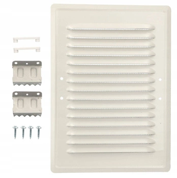 Kratka wentylacyjna kominkowa metalowa 14x21 łapki - Kolor biały