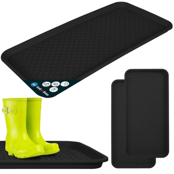 Ociekacz na buty plastikowy 38x76 cm zestaw 2 szt. - Kolor czarny