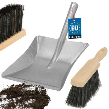 Łopatka szufelka stalowa ze zmiotką drewnianą zestaw