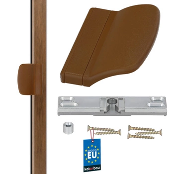 Zatrzask balkonowy z pochwytem złoty dąb