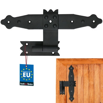 Zawias do okiennic altany środkowy stalowy retro czarny 240 mm