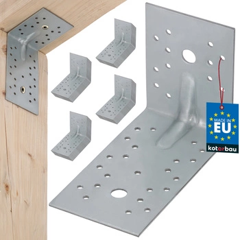 Kątownik ciesielski łącznik przetłoczenie stal 100x150x80 mm zestaw 50 szt.