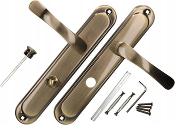 Klamka drzwiowa patyna 90mm długi szyld blokada wc - Kolor patyna