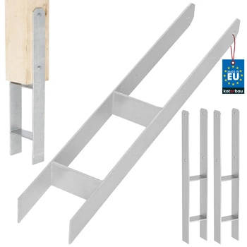 Podstawa słupa h do wmurowania stalowa ocynk srebrna 90 mm zestaw 2 szt.