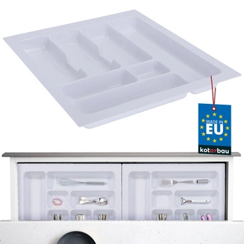 Organizer na sztućce wkład do szuflady kuchennej biały 49x43 cm