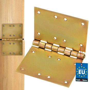 Zawias budowlany splatany prosty stal ocynk złoty 100x150 mm