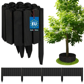 Płotek ogrodowy palisada obrzeże drewniany wbijany antracyt 200x20 cm