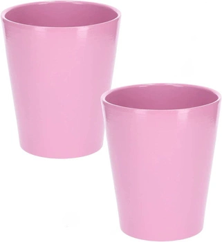 Doniczka osłonka ceramiczna na kwiaty 12 cm jasnofioletowa - 2 szt.