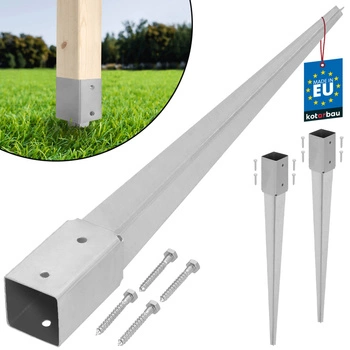 Podstawa słupa kotwa wbijana do ziemi stalowa 70x70x750 mm zestaw 2 szt.