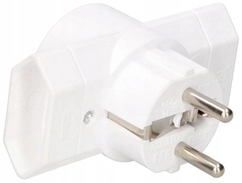 Rozgałęźnik 3 gniazda wtyczka złodziejka uziem - Kolor biały