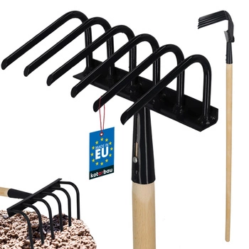 Motyka do chwastów spulchniania z pazurkami drewniany trzon 6-zębna