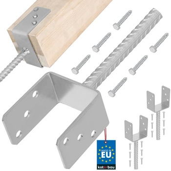 Podstawa słupa z prętem do wmurowania 90 mm zestaw 2 szt.