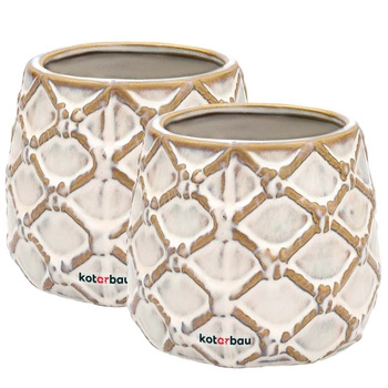 Doniczka ceramiczna ananas fi 90 mm zestaw 2 szt.