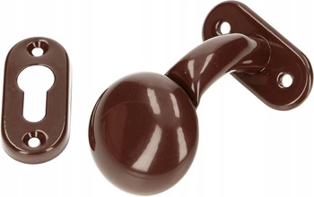 Klamka do drzwi gałka uchwyt na klucz brązowa
