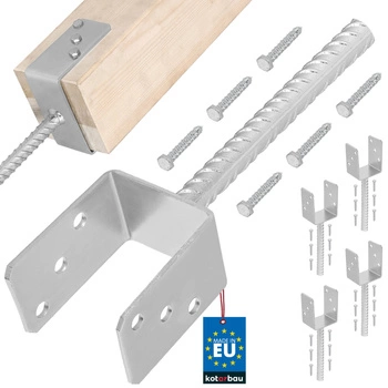 Podstawa słupa z prętem do wmurowania 80 mm zestaw 4 szt.
