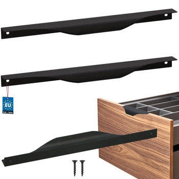 Uchwyt meblowy krawędziowy nowoczesny aluminium czarny mat 256 mm zestaw 2 szt.