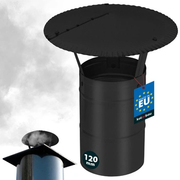 Daszek dymny do rury kominowej ocynkowany czarny 120 mm