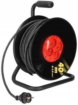 Zwijak przedłużacz bębnowy 3x1,5 budowlany z/u 40m