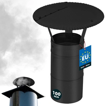 Daszek dymny do rury kominowej ocynkowany czarny 100 mm