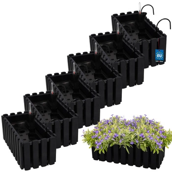 Doniczka balkonowa balkonowa antracyt 400 MM Zestaw 6 SZT