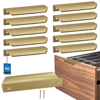 Uchwyt meblowy aluminium złoty mat 96/116 mm zestaw 10 szt