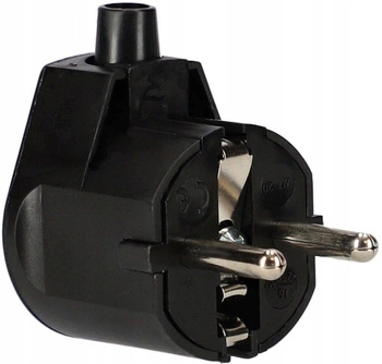 Wtyczka kątowa rozbieralna uziemienie wtyk 16a - Kolor czarny
